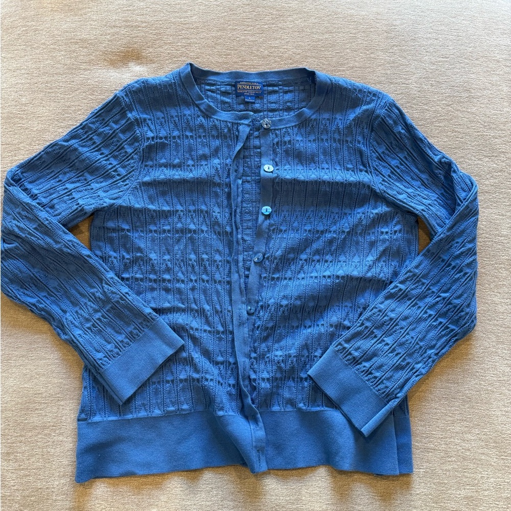 Pendleton Royal Blue Knit Cardigan